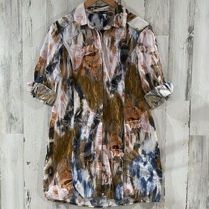 SHOULDER Brazil Light Corduroy Button Down Top L